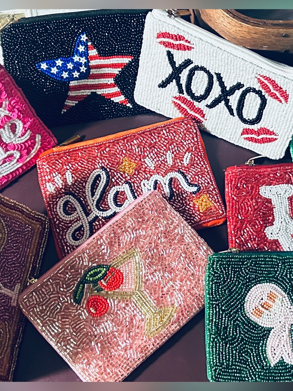 Beaded Coin Purses Zip Top Your Choice